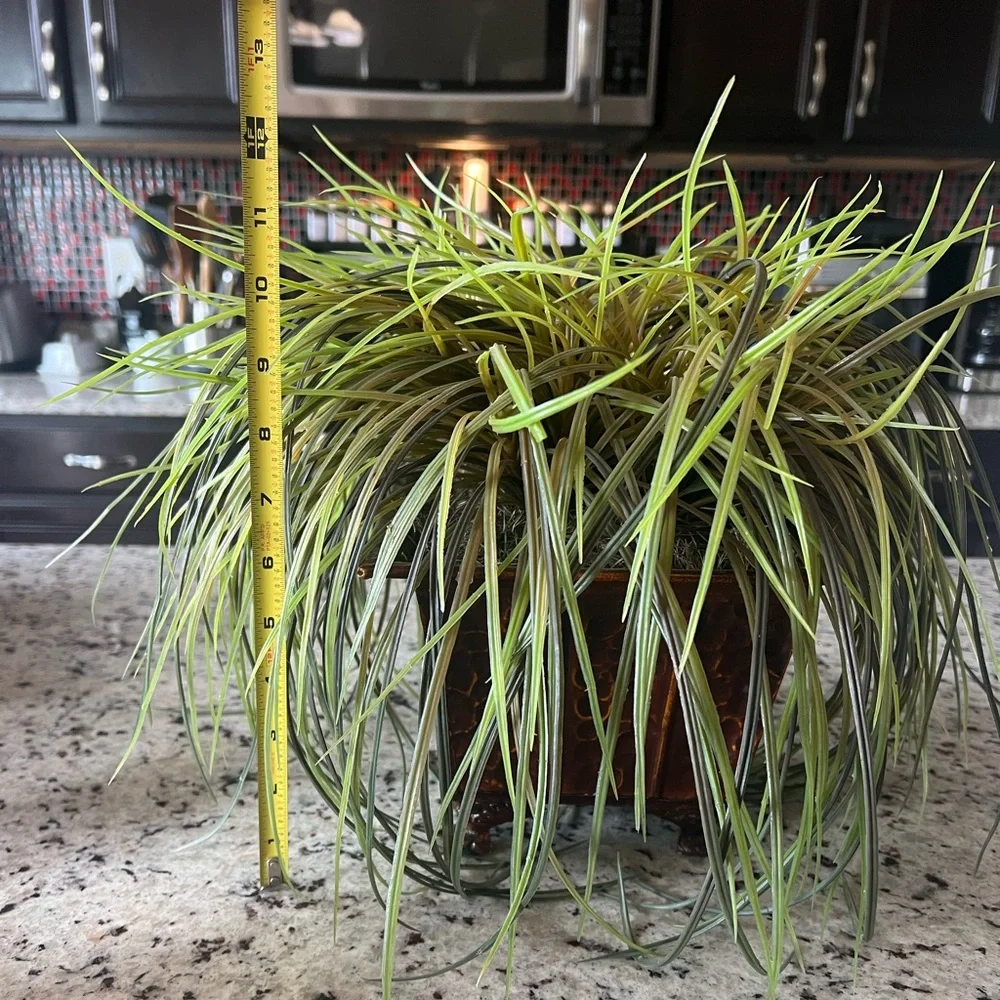 Green Faux Grass in Brown Planter - Picture 6 of 7